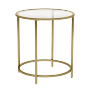 Brass Glass Accent Table