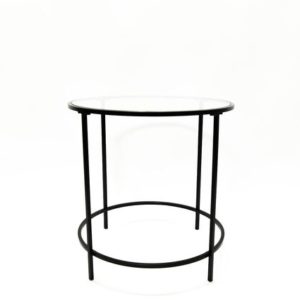Black Glass Accent Table